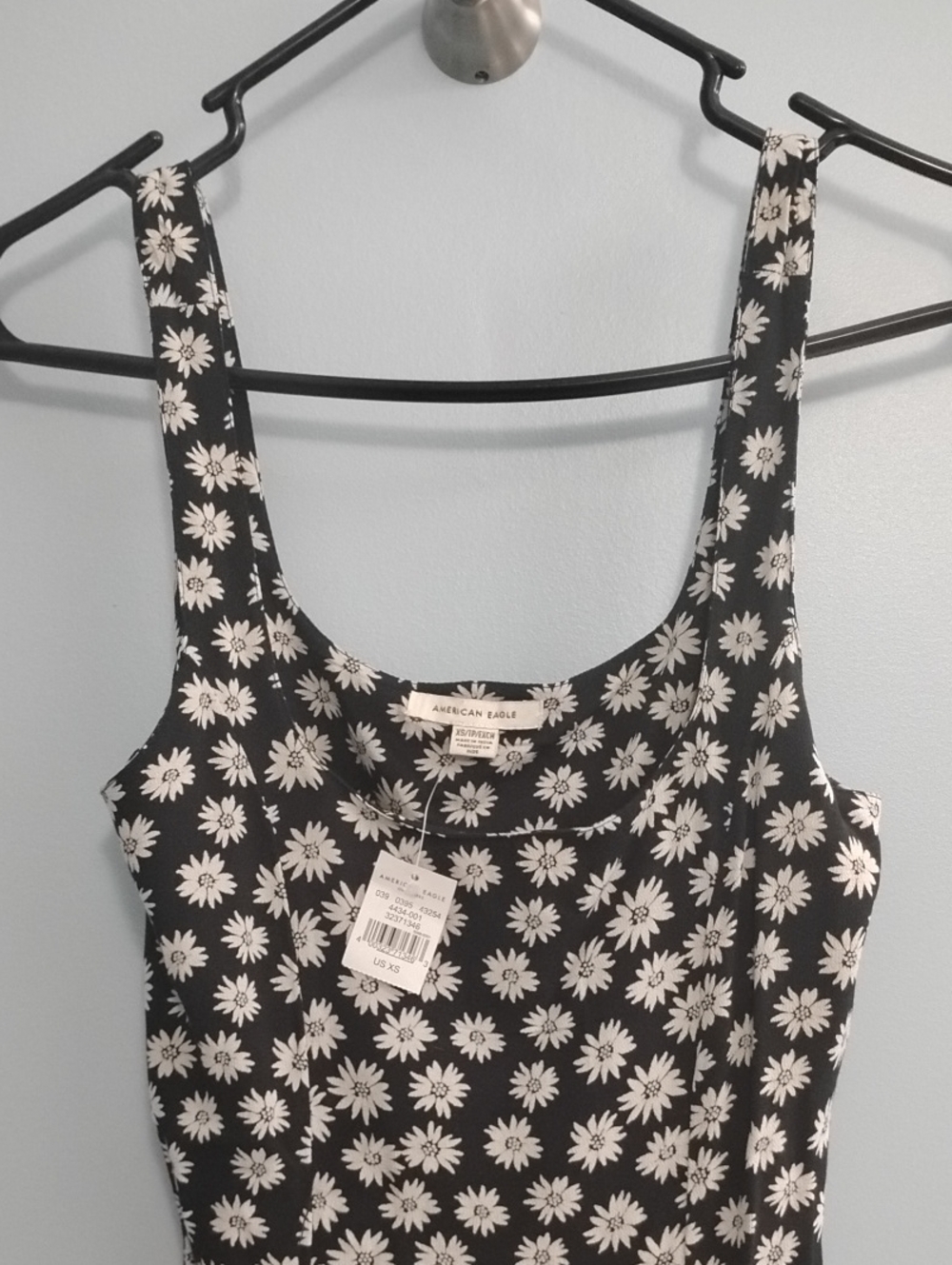 NWT American Eagle Outfitters Black Tank Scoop Maxi Dress with Slit Size XS